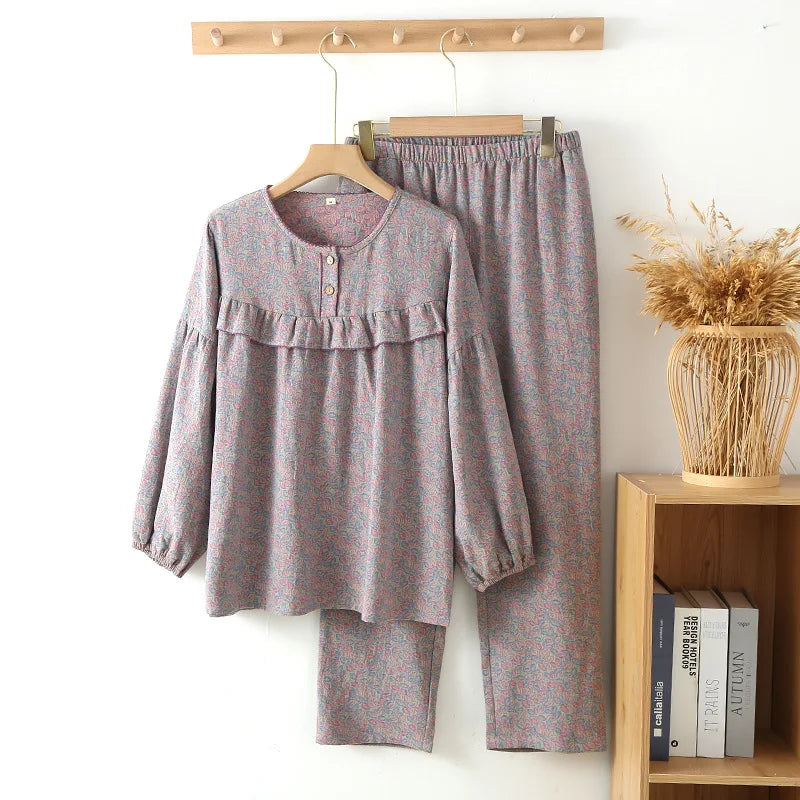 Elegant Cotton Buttoned Set