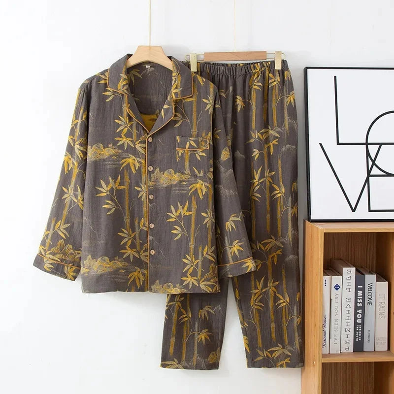 Long-Sleeve Patterned Pajama Set