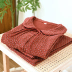 Red Cotton Set with Rose Details
