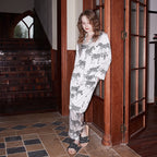 Zebra-Print Satin Pajama Set