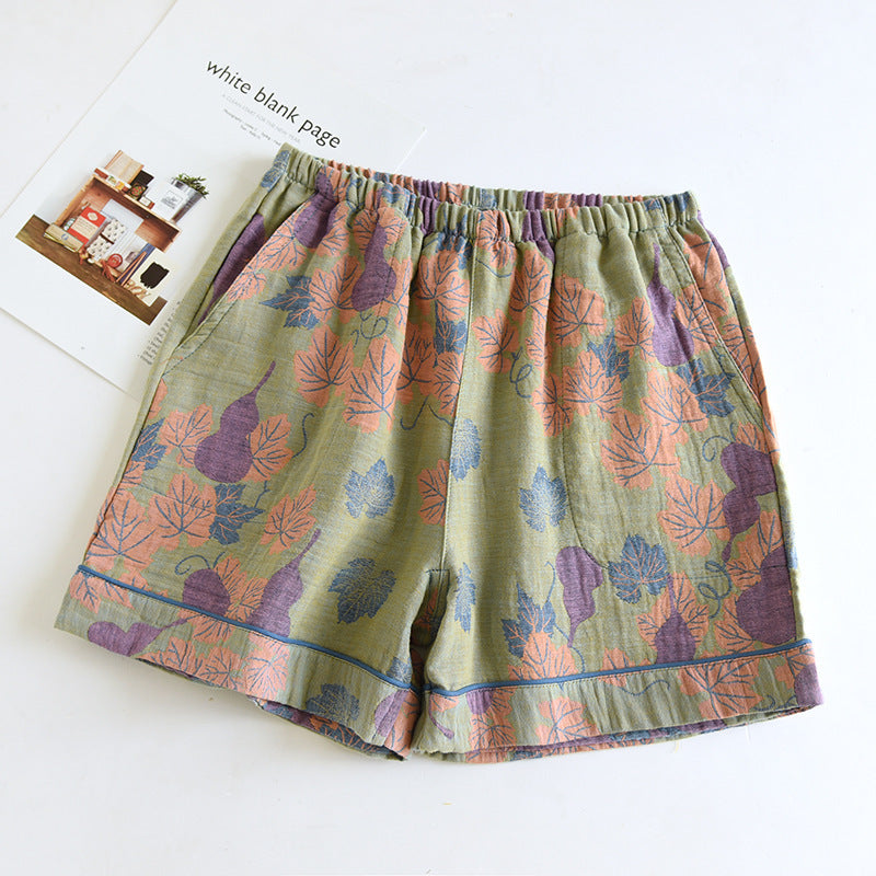 Double-Layer Cotton Pajama Shorts