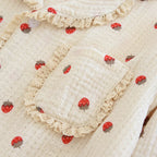 Strawberry-Patterned Cotton Pajama Set