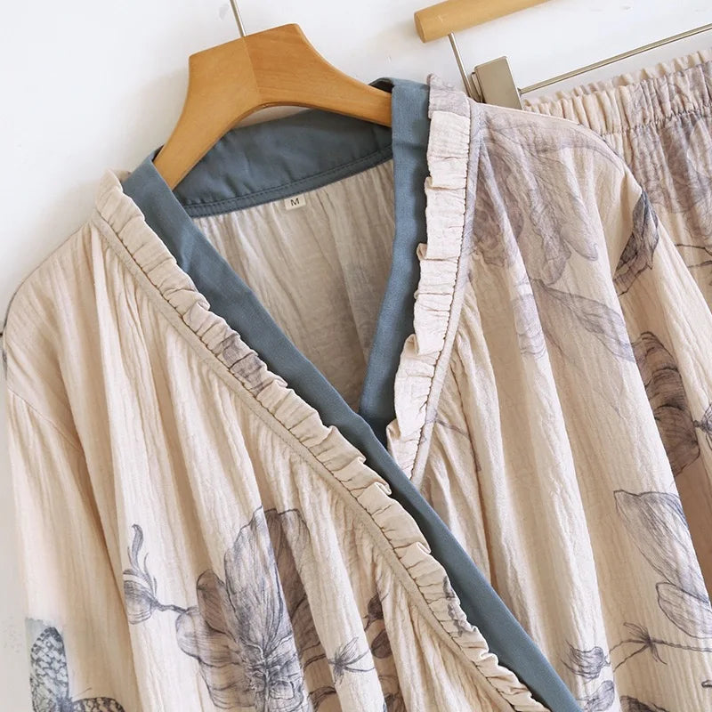 Kyoto Butterfly Cotton Kimono Set