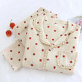 Strawberry-Patterned Cotton Pajama Set