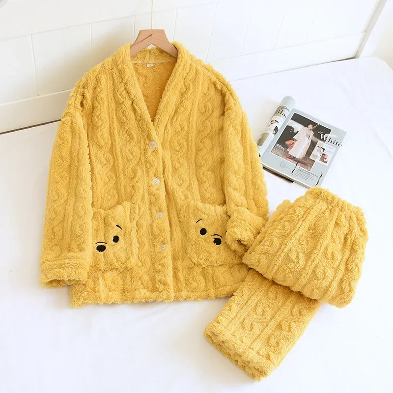 Cute Plush Long Pajama Set