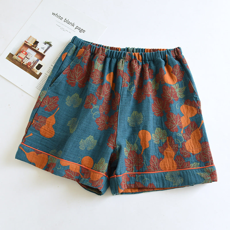 Double-Layer Cotton Pajama Shorts