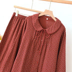 Red Cotton Set with Rose Details
