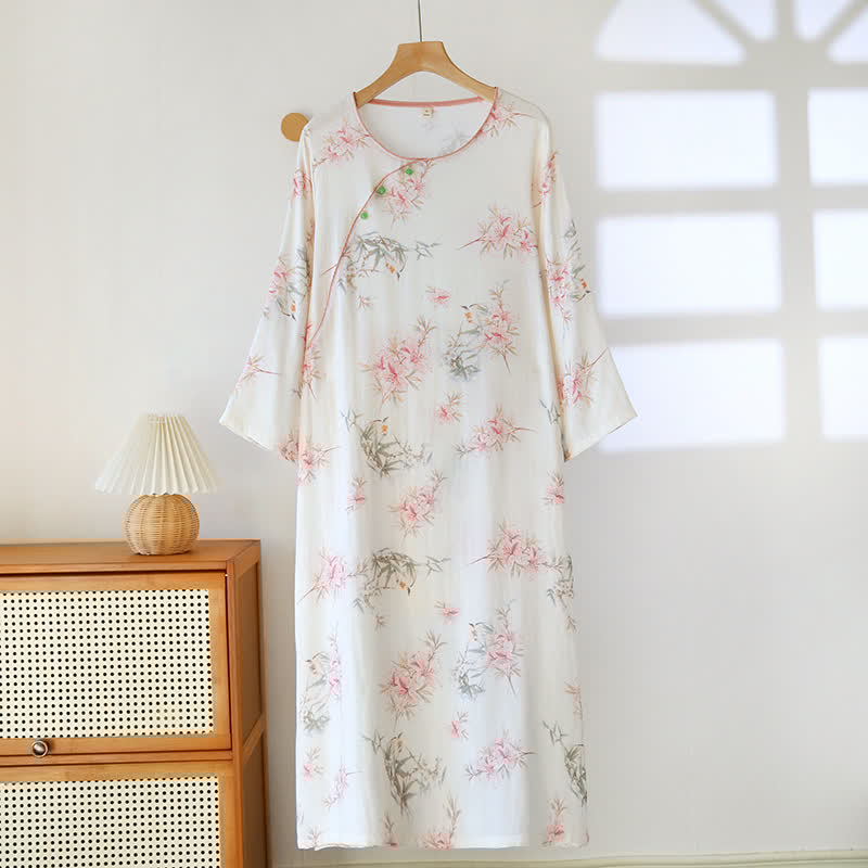 Elegant Cherry Blossom Branch Nightgown