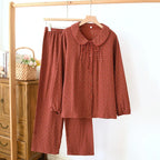 Red Cotton Set with Rose Details