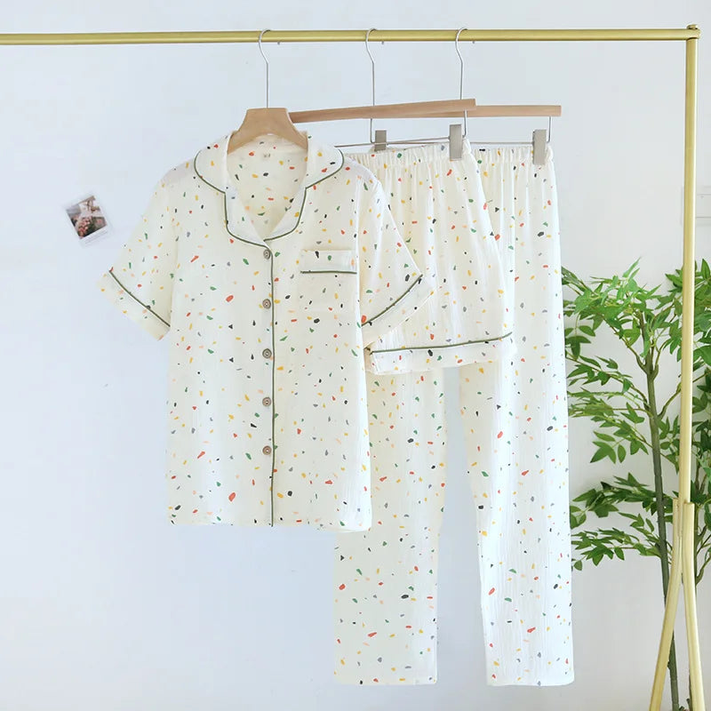 Lightweight Cotton Pajama Set (3 Pieces)