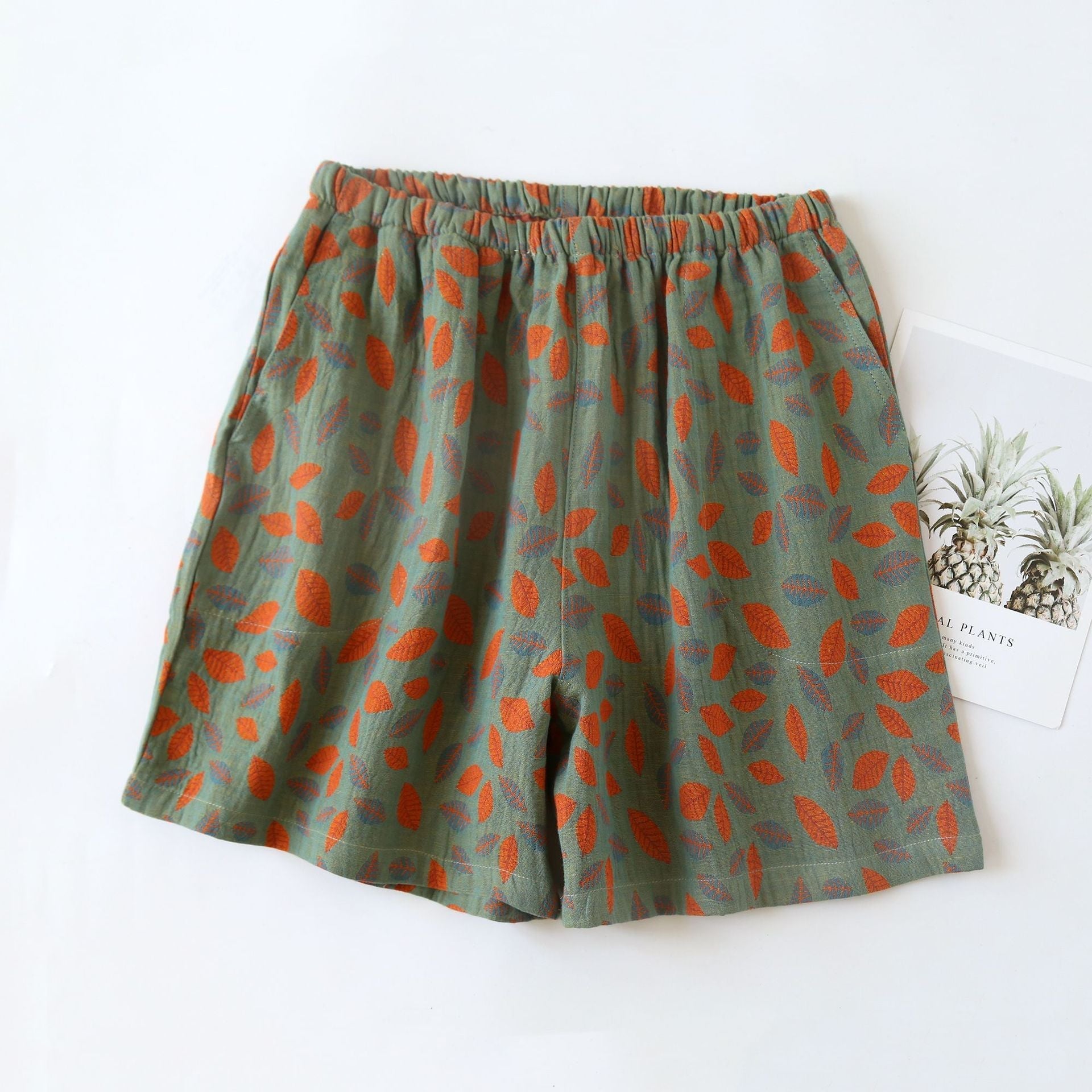 Floral Leaf Pajama Shorts