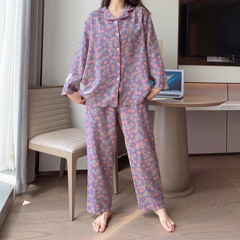 Plus-Size Rural Cotton Loungewear Set