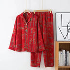 Long-Sleeve Patterned Pajama Set
