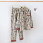 Wildflower-Patterned Classic Collar Pajama Set