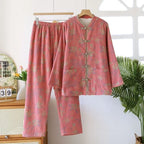 Bow-Buttoned Loungewear Set