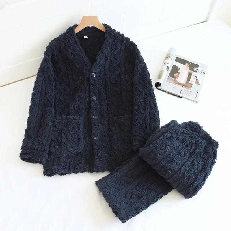 Cute Plush Long Pajama Set