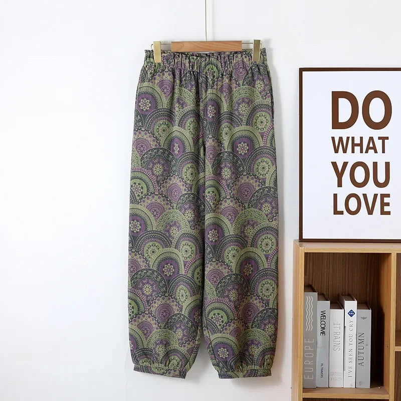 Cotton Jacquard Pajama Bottoms