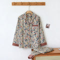Wildflower-Patterned Classic Collar Pajama Set