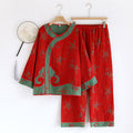 Elegant Retro Jacquard Kimono Set