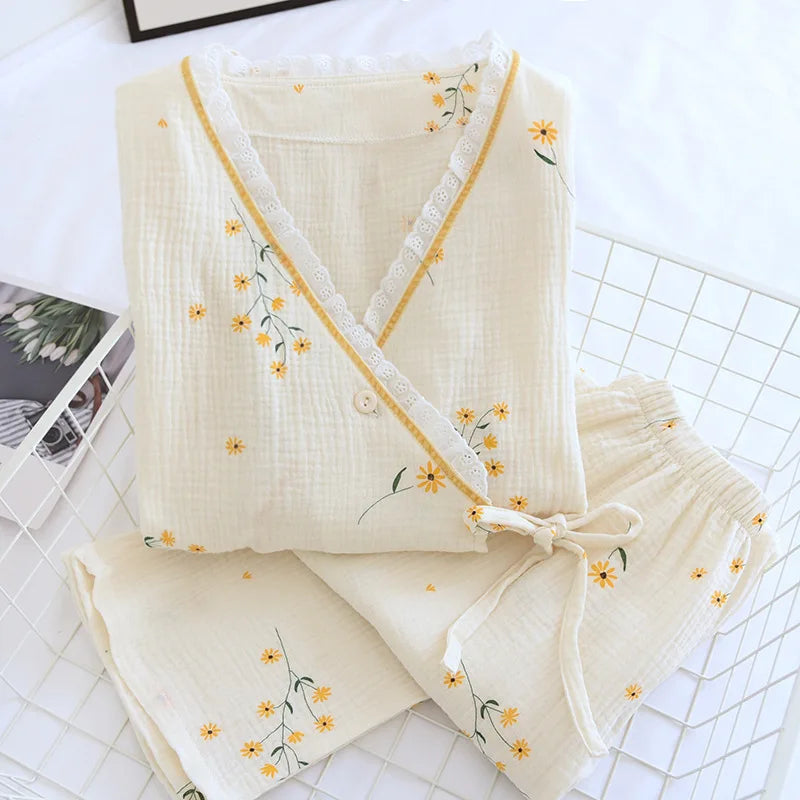 Spring Crepe Kimono Set