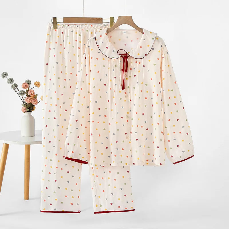 Soft Pajama Set with Ribbon Detail