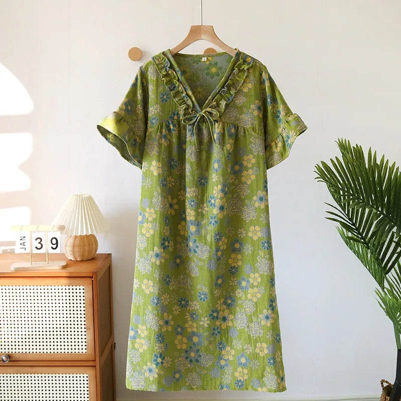 Floral Print Short-Sleeve Nightdress