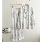 Gray Print Pajama Set