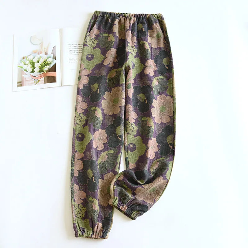 Retro Jacquard Pajama Bottoms