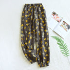 Leaf-patterned jacquard pajama bottoms