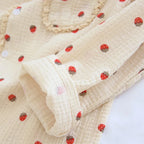 Strawberry-Patterned Cotton Pajama Set