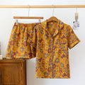 Short-Sleeve Floral Cotton Pajama Set