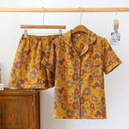 Short-Sleeve Floral Cotton Pajama Set