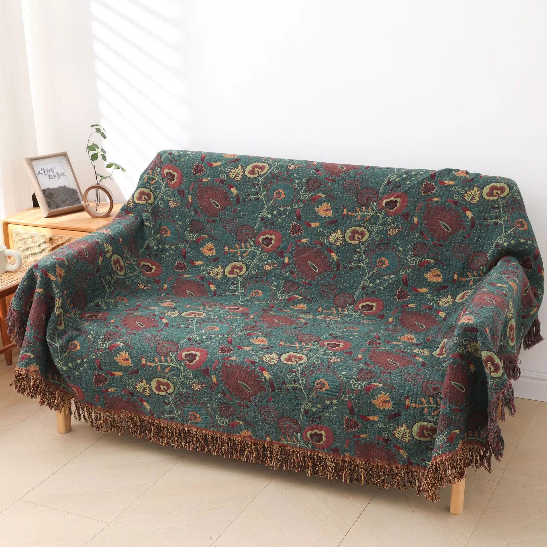 Floral Patterned Tulle Cotton Towel Blanket