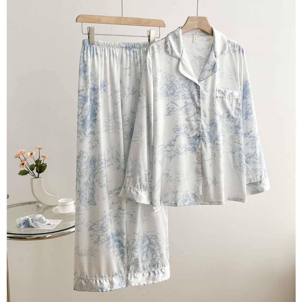 Gray Print Pajama Set