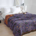 Floral-patterned cotton tulle towel blanket