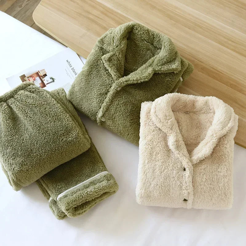 Plush Flannel Pajama Set