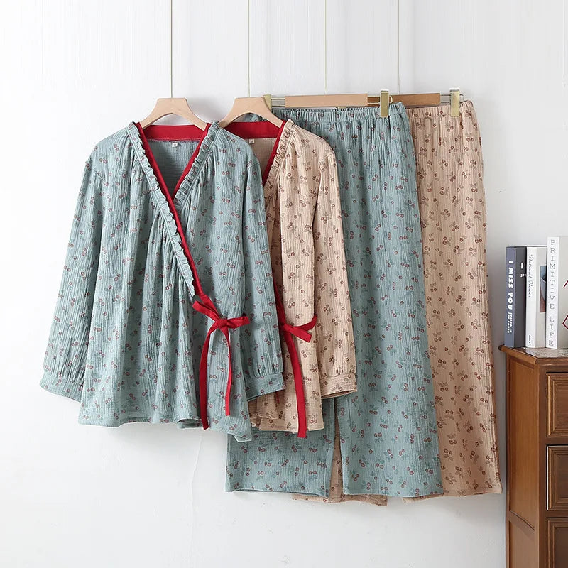 Cherry Blossom Cotton Kimono Set