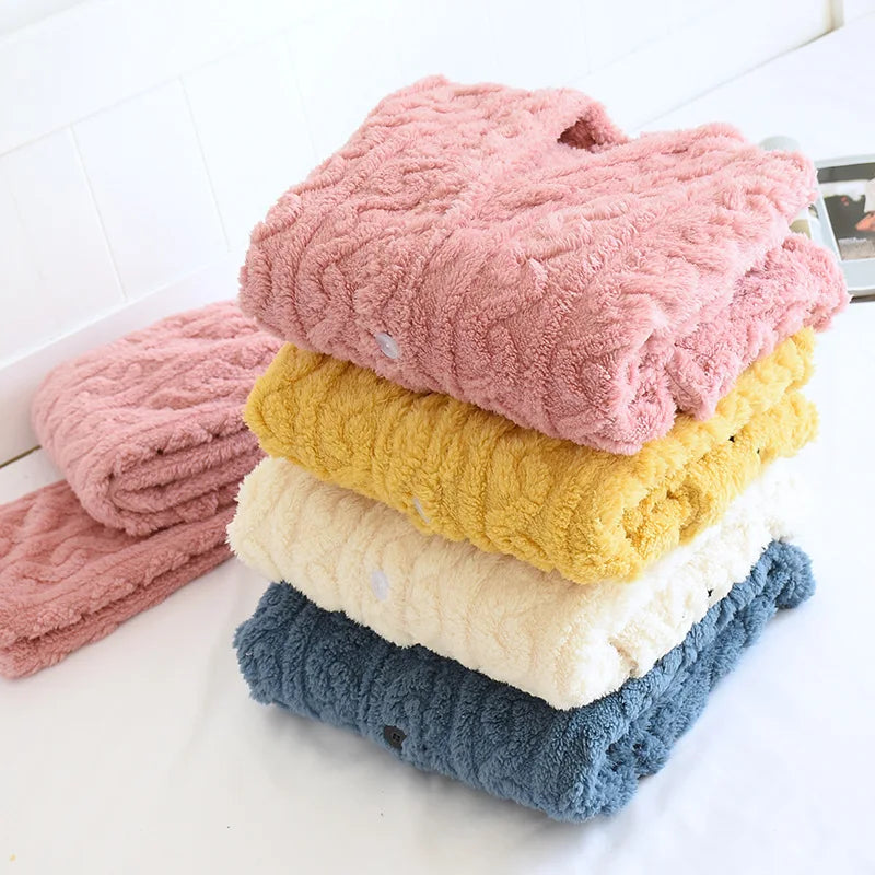 Cute Plush Long Pajama Set