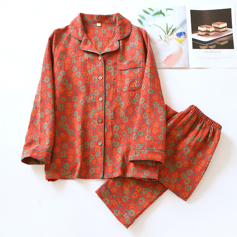 Luxury Floral Cotton Pajama Set