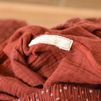 Red Cotton Set with Rose Details