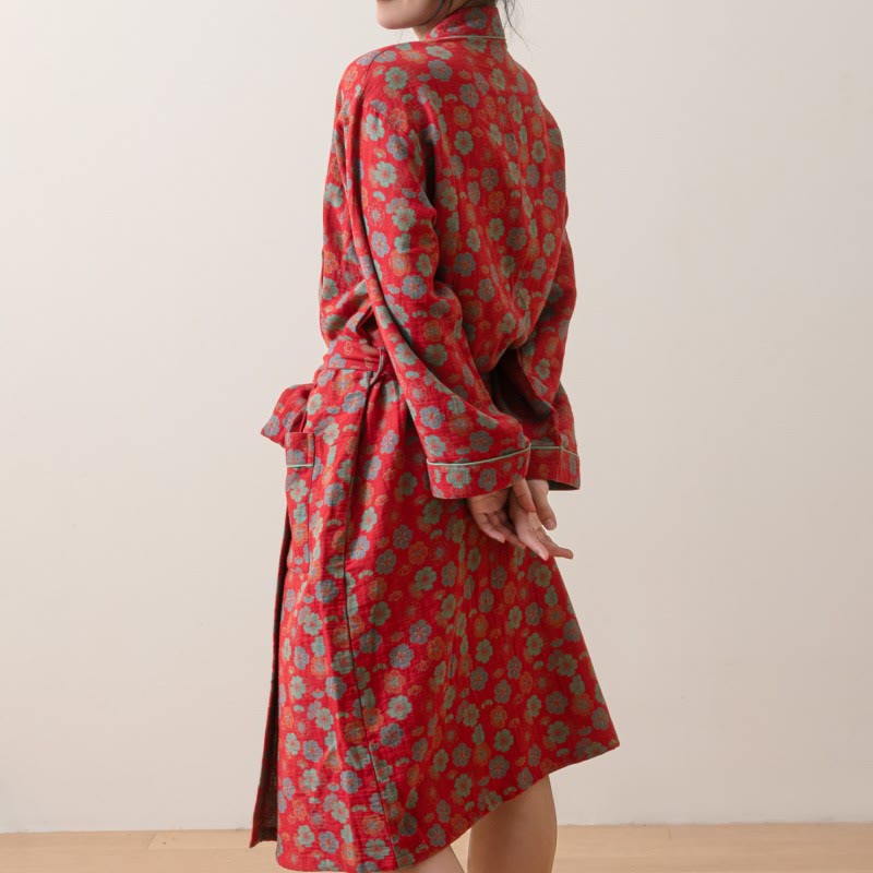 Red Plum Cotton Robe