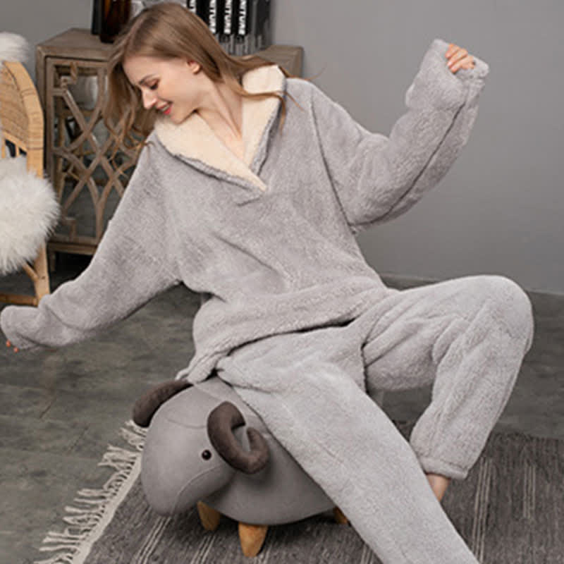 Warm Plush Winter Pajama Set